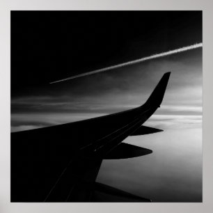 白黒飛行機 ポスター