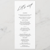 白黒食べのメニューエレガント結婚「レッツ」 メニュー (正面)