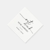 白黒食べドリンク我々は結婚した結婚の スタンダードカクテルナプキン (角)