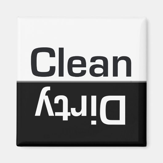 白黒食洗機クリーン汚れ磁石 マグネット (正面)