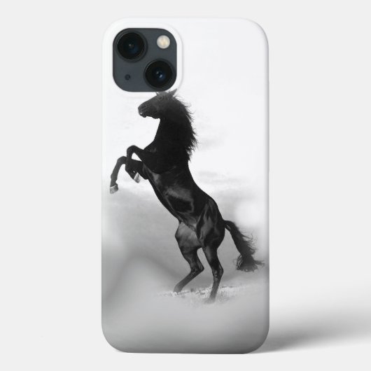 白黒飼育馬シルエット Case-Mate iPhoneケース (裏面)