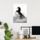 白黒飼育馬 ポスター (ホームオフィス)