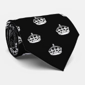 白黒首のタイ|は穏やかな王冠パターンを保ちます ネクタイ (ロール)