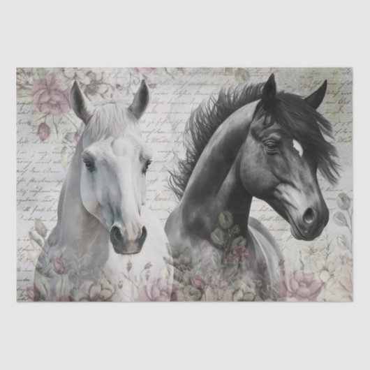 白黒馬のフローラの切り離し 薄葉紙 (正面)