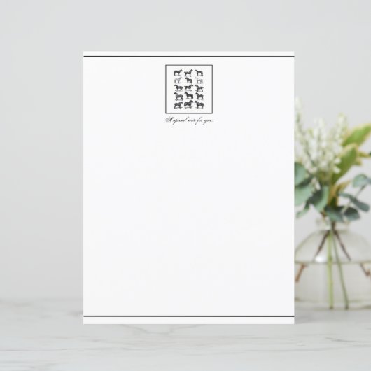 白黒馬の筆記用紙 (スタンド正面)