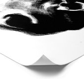 白黒馬スケッチアートワークのポスター ポスター (角)