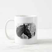 白黒馬スケッチ コーヒーマグカップ (左)