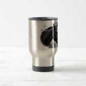 白黒馬スケッチ トラベルマグ (中央)