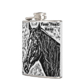 白黒馬ポートレートウマ科の術 フラスク (左)