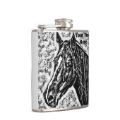 白黒馬ポートレートウマ科の術 フラスク (右)