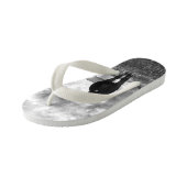 白黒馬写真 キッズビーチサンダル (アングル)