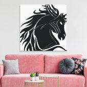 白黒馬頭 キャンバスプリント (インサイチュ (リビング))