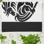 白黒馬 キッチンタオル (折り畳み)