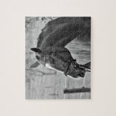白黒馬 – 動物写真アート ジグソーパズル (縦)