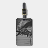 白黒馬 – 動物写真アート ラゲッジタグ (正面縦)