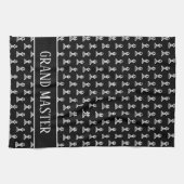 白黒駒パーソナライズされた駒 キッチンタオル (横)