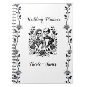 白黒骨格フローラバラ結婚つる植物 ノートブック (正面)