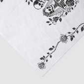 白黒骨格フローラバラ結婚つる植物 薄葉紙 (詳細)