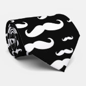 白黒髭パターン ネクタイ (ロール)