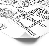 白黒魅力的パリカフェスケッチ フォトプリント            (角)