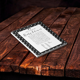 白黒魅力的赤ちゃんシャワー単語の検索ゲーム ノートパッド