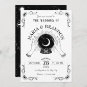 白黒魔法ムーンクリスタル結婚ボール 招待状 (正面/裏面)