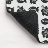 白黒魚と花柄 マウスパッド (コーナー)