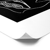 白黒魚の模様アートモダンプリント ポスター (角)