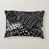 白黒魚の絵柄モダン芸術 アクセントクッション (裏面)