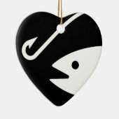 白黒魚の頭部およびホック- セラミックオーナメント (右)