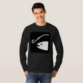 白黒魚の頭部およびホック- Tシャツ (正面フル)