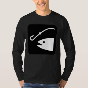 白黒魚の頭部およびホック- Tシャツ