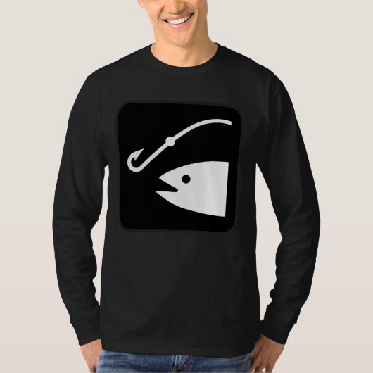 白黒魚の頭部およびホック- Tシャツ (正面)