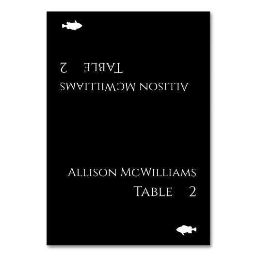 白黒魚モダンのアイコン – テーブルナンバー (正面)