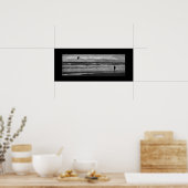 白黒魚釣り写真 ポスター (キッチン)