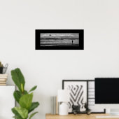 白黒魚釣り写真 ポスター (ホームオフィス)