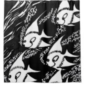 白黒魚 シャワーカーテン (正面)
