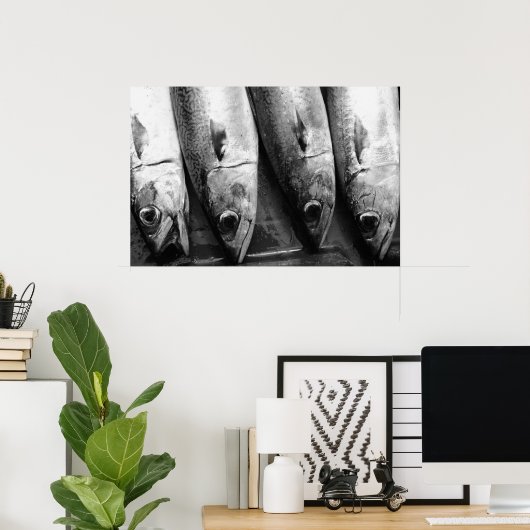 白黒魚 ポスター (ホームオフィス)