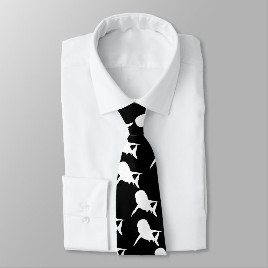 白黒鮫クジラ模様 ネクタイ (タイ)