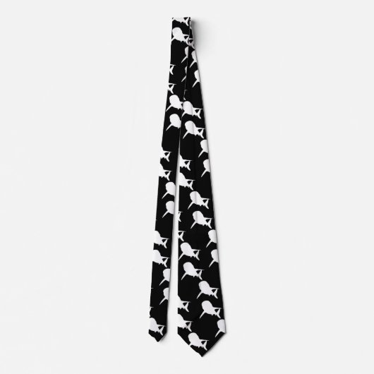 白黒鮫クジラ模様 ネクタイ (裏面)