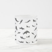 白黒鮫クジラ模様 フロストグラスマグカップ (中央)