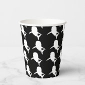 白黒鮫クジラ模様 紙コップ (裏面)