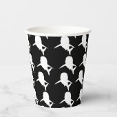 白黒鮫クジラ模様 紙コップ (正面)