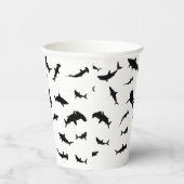 白黒鮫クジラ模様 紙コップ (右)