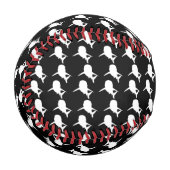 白黒鮫クジラ模様 野球ボール (正面左)
