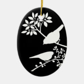白黒鳥 セラミックオーナメント (正面)