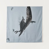 白黒鳥 タペストリー (正面(横))