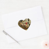 白黒鶏 ハートシール (封筒)