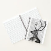 白黒鹿ポートレート ノートブック (内部)