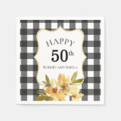 白黒黄フローラ50周年記念 スタンダードカクテルナプキン (正面)